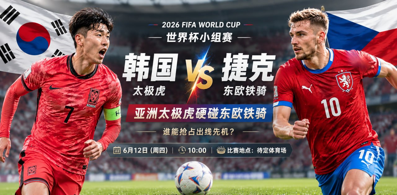 世界杯小组赛竞猜 韩国VS捷克 亚洲太极虎硬碰东欧铁骑 谁能抢占出线先机？
